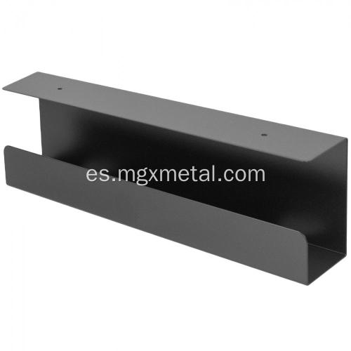 Metal con recubrimiento de polvo negro debajo del soporte del cable del escritorio